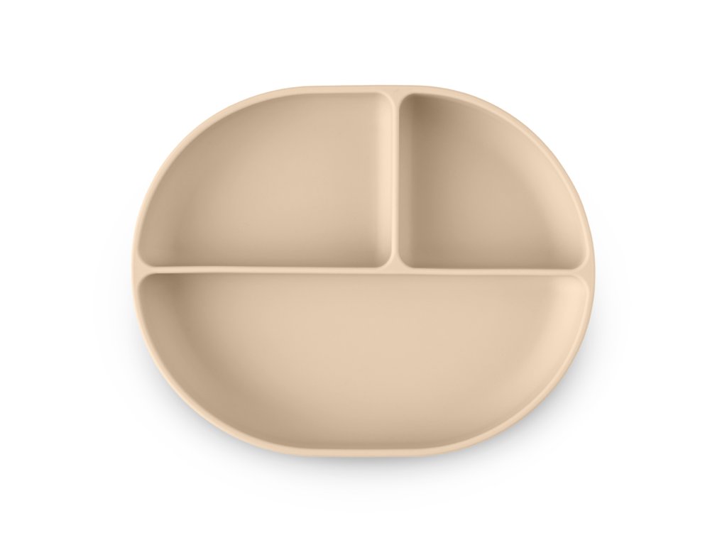 Delený silikónový oválny tanierik Petite&Mars Take&Match Desert Sand