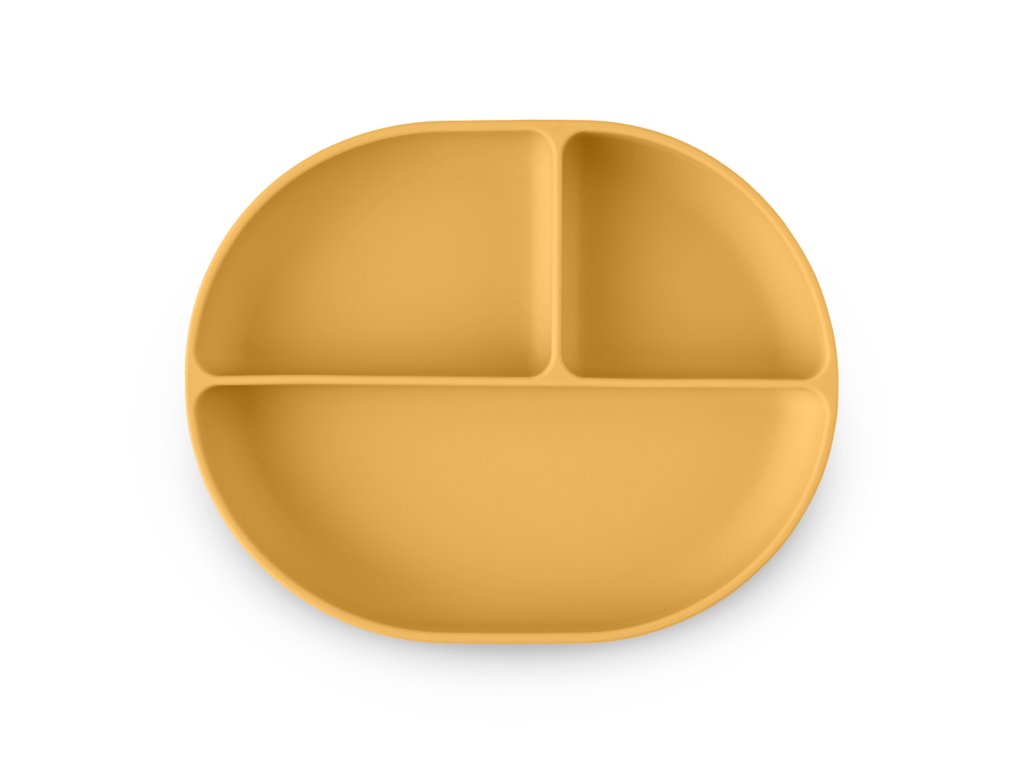 Delený silikónový oválny tanierik Petite&Mars Take&Match Intense Ochre