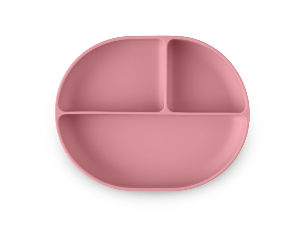 Delený silikónový oválny tanierik Petite&Mars Take&Match Dusty Rose