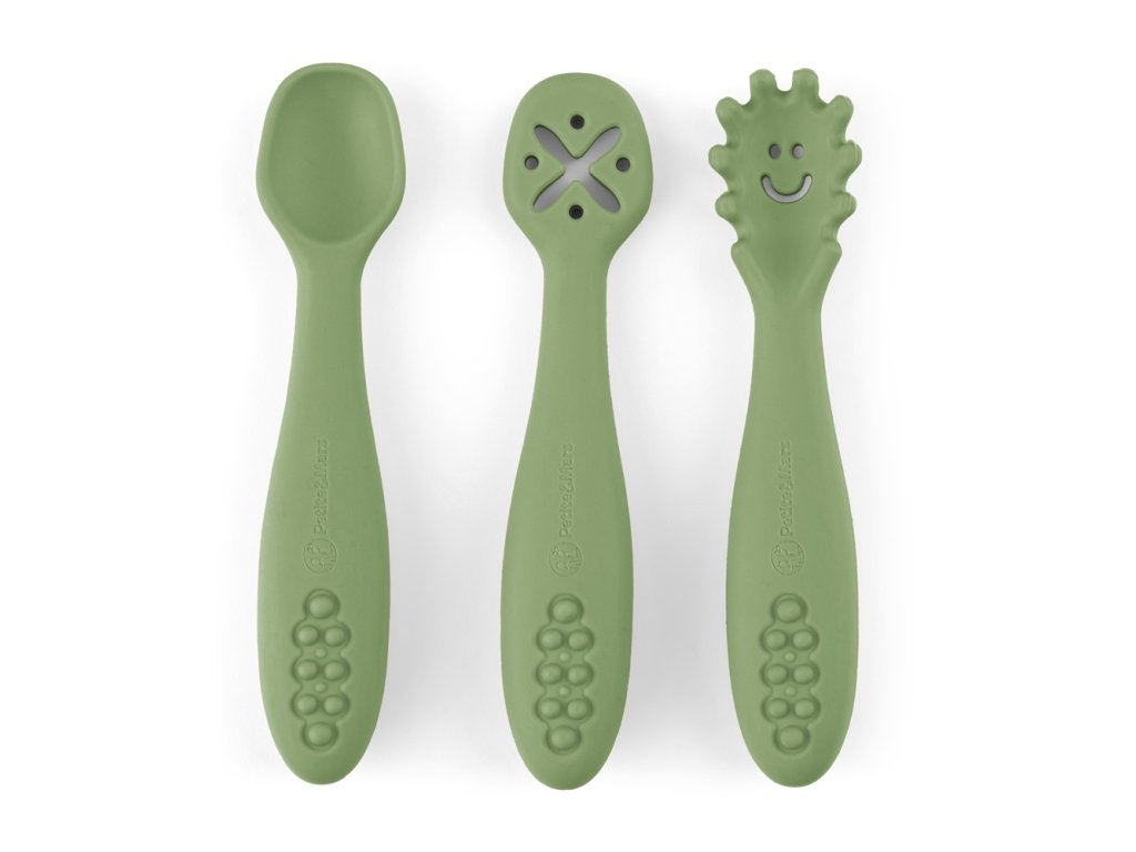 Silikónové tréningové lyžičky Petite&Mars Take&Match Sweet Pea