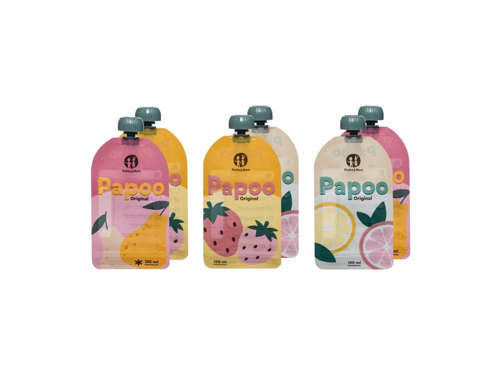 Kapsička na jedlo Petite&Mars Papoo Original 6 kusov