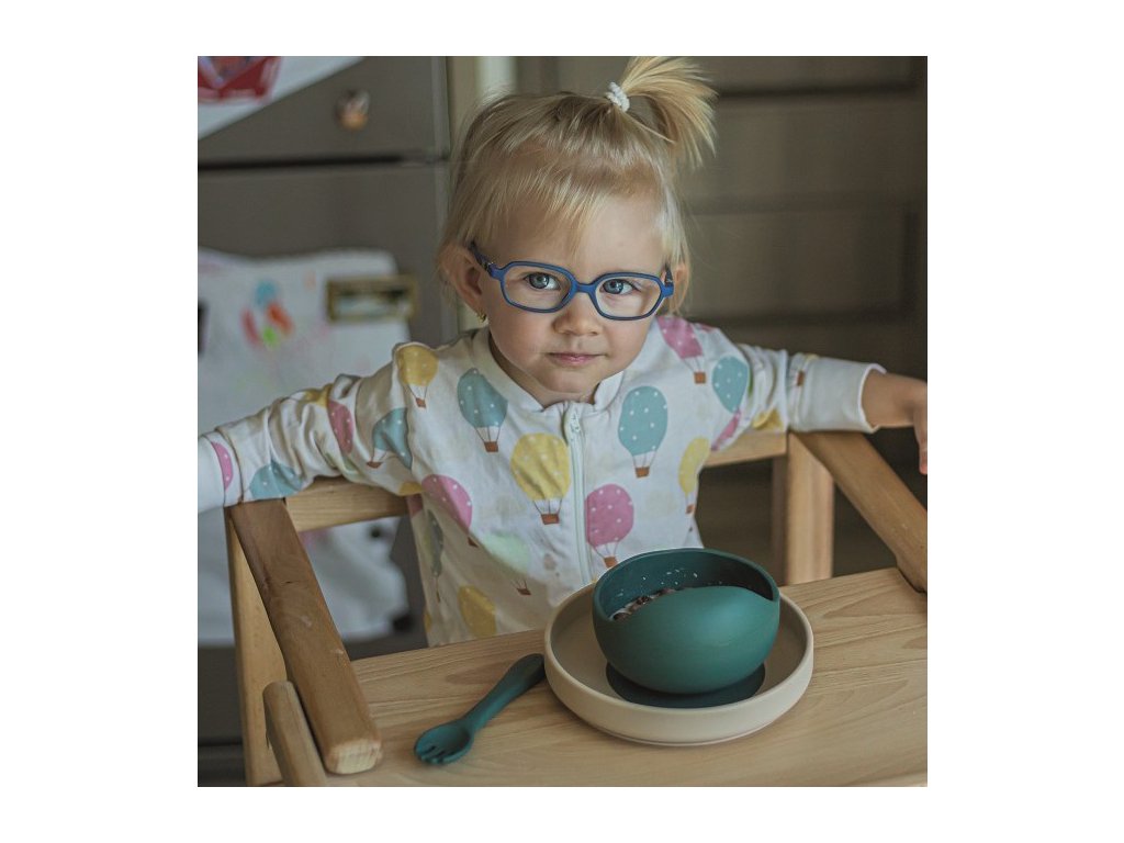 Jedálenská silikónová sada Petite&Mars Take&Match 4 kusy Misty Green - Desert Sand