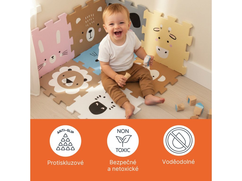 Zopa penové Puzzle na zem Logic | 9 kusov | 30x30 cm vlastnosti