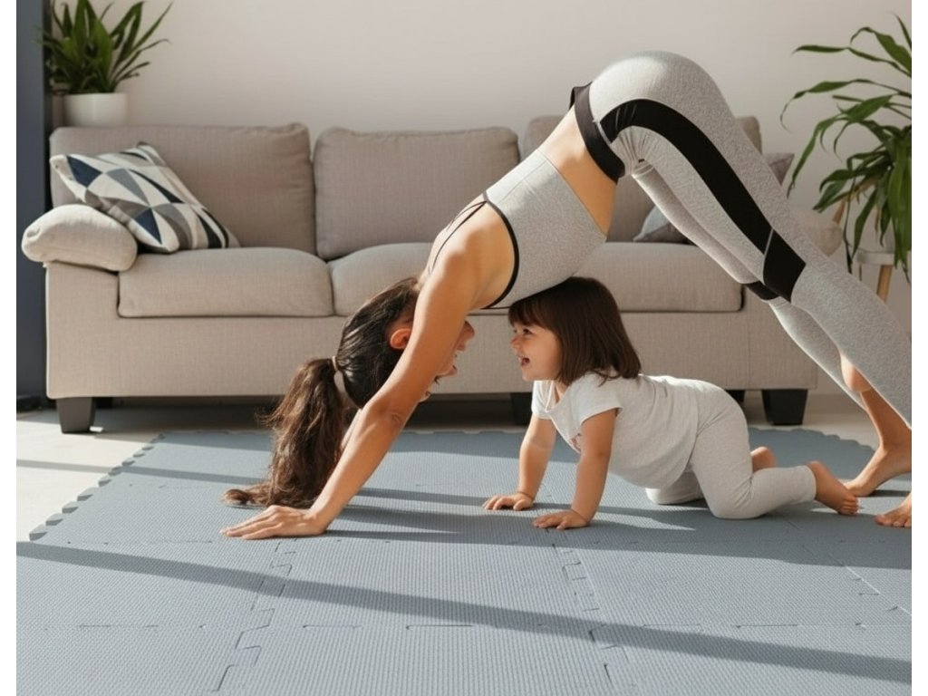 Zopa penové Puzzle na zem Ivory Beige | 9 kusov | 30x30 cm