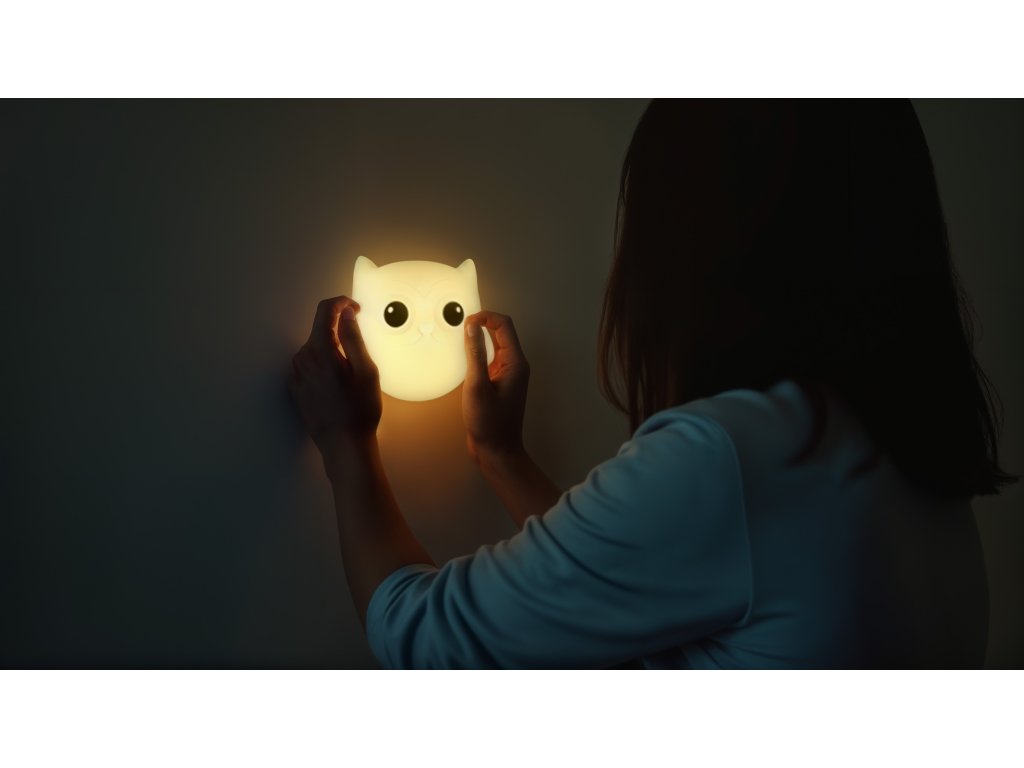 Zopa silikónové nástenné nočné svetlo Sovička