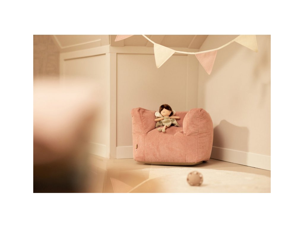 Detské kreslo Jollein Beanbag Corduroy Wild Rose