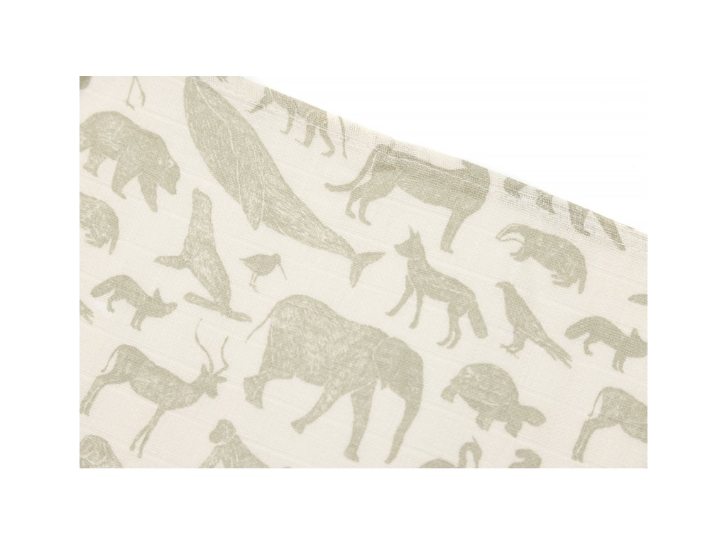 Jollein Plienky 3 ks 70x70 cm Animals Olive Green