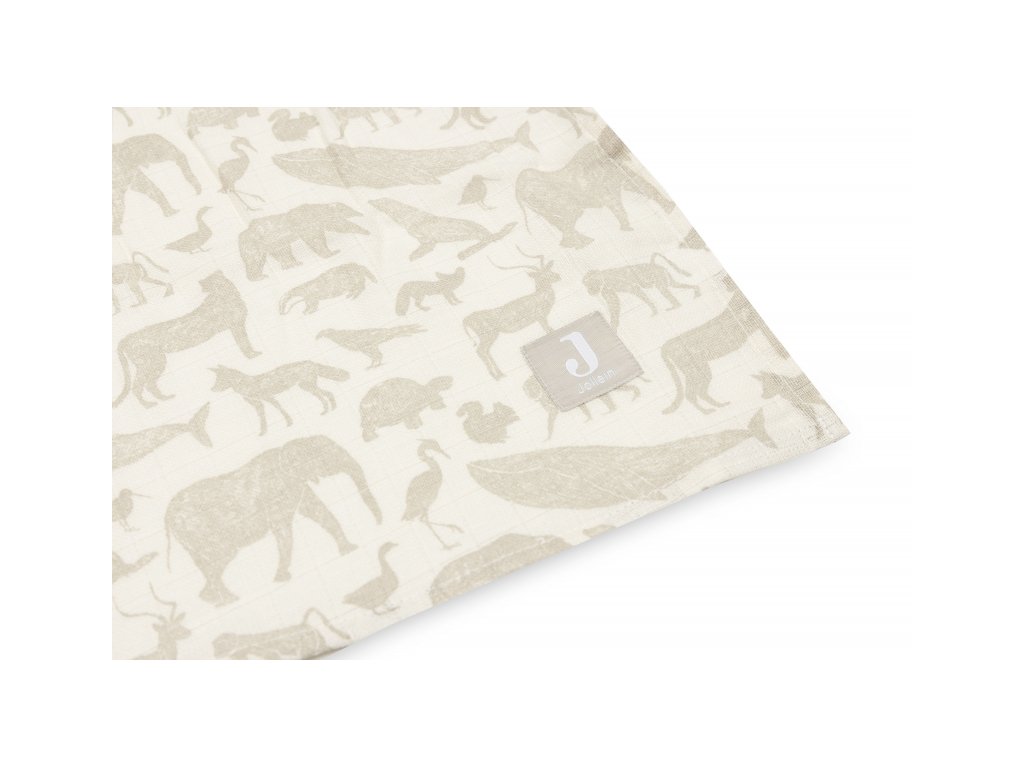 Jollein Plienky zavinovacie 2ks 115x115cm Animals Nougat