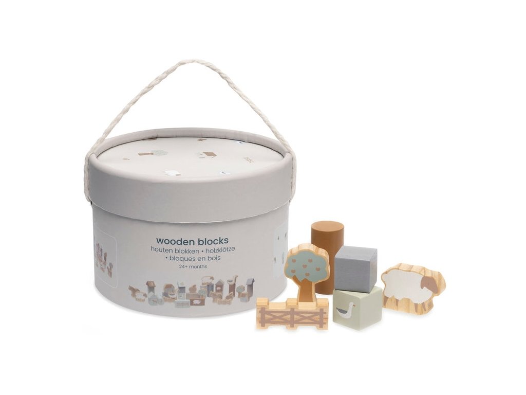 Jollein drevené kocky Farma 34 kusov