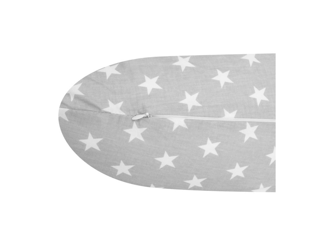 Univerzálny dojčiaci vankúš v tvare C New Baby Hviezdičky sivý