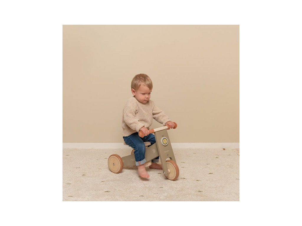 Little Dutch Odrážadlo trojkolka drevená Olive