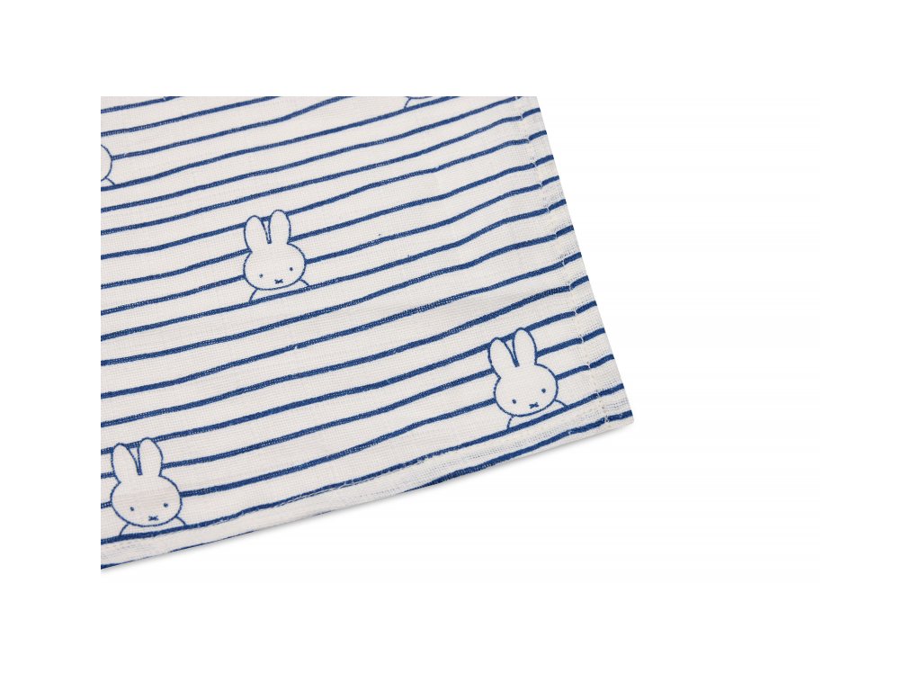 Jollein zavinovacie plienky 115x115 cm Miffy Stripe Navy 2 kusy