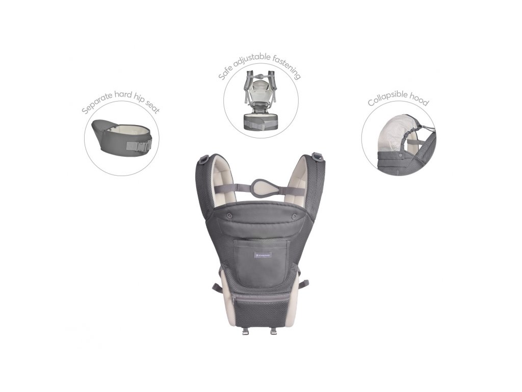 Nosič KikkaBoo Chloe Mesh Grey 3v1