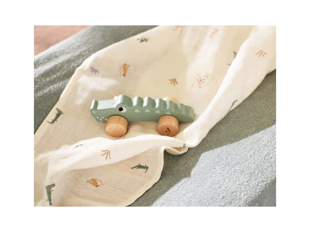 Krokodíl na kolieskach drevený Jollein Jungle Jambo