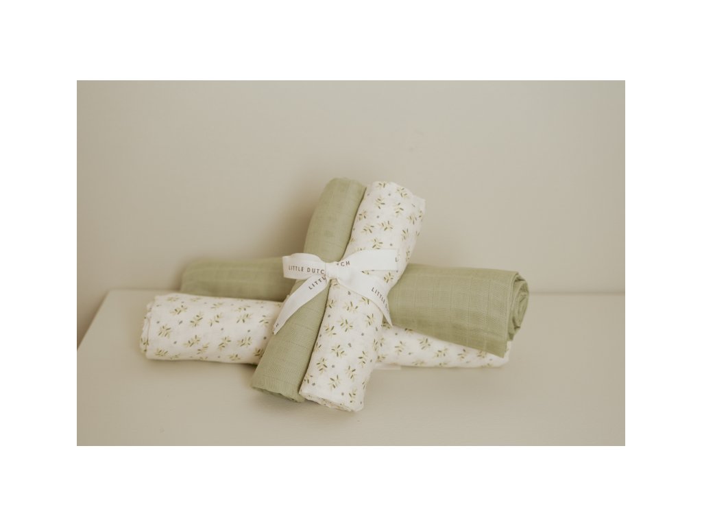 Little Dutch Plienky 70x70cm Blueberry Leaves & Sage 2 ks