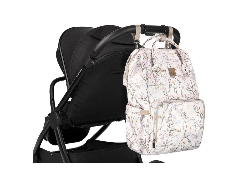 Prebaľovací batoh KikkaBoo Siena Luxe Secret Garden Beige