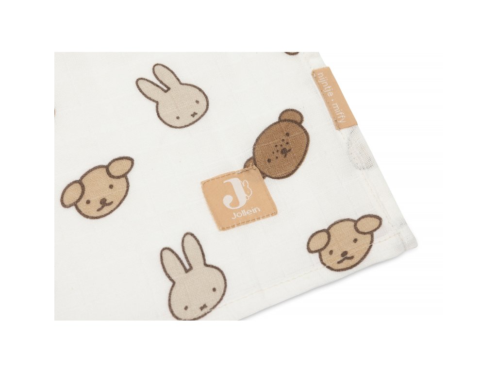 Jollein zavinovacie plienky 115x115 cm Miffy & Friends 2 kusy