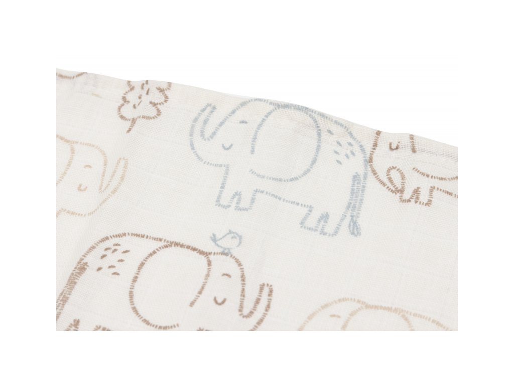 Plienky Jollein 70x70 cm Elephant Tales 3 kusy