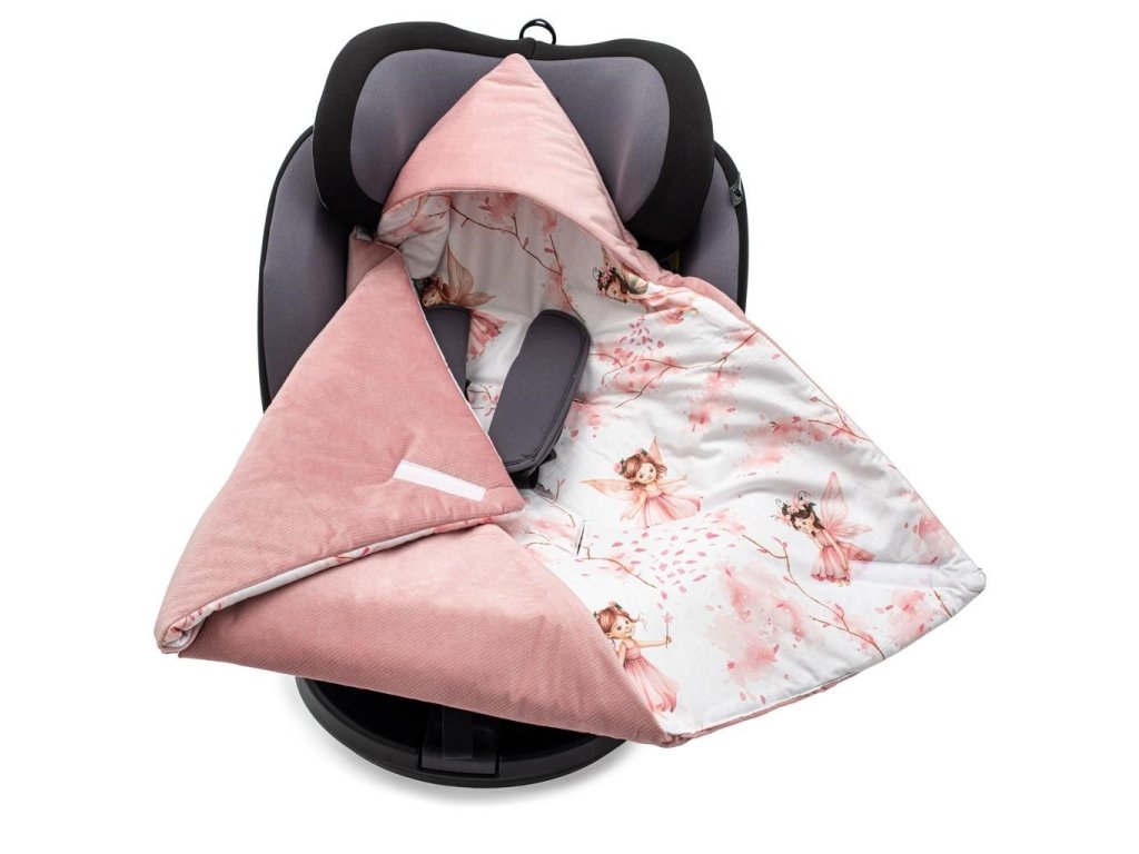 Zateplená zavinovačka do autosedačky New Baby Love Teddy Bear pink