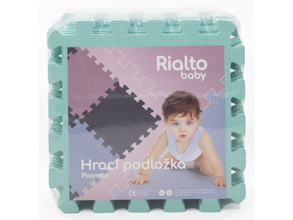 Rialto Baby Hracia podložka puzzle Light Green 90x90 cm