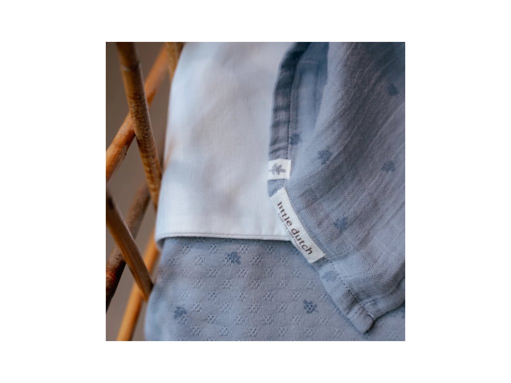Little Dutch Plienka zavinovacia 120x120 cm Pure Denim Blue