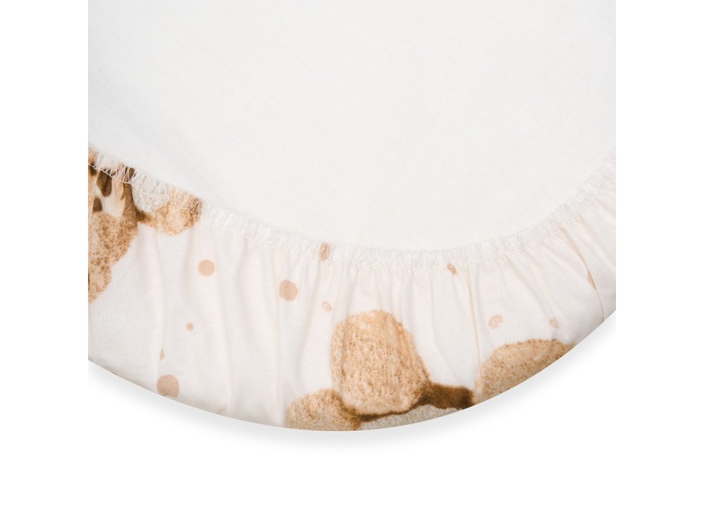 Jersey plachta do kočíka New Baby 35x75 cm Love Teddy Bear beige