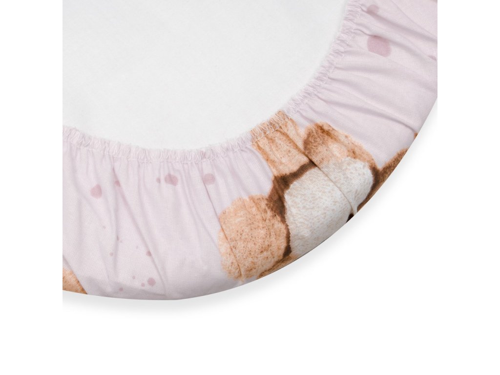 Jersey plachta do kočíka New Baby 35x75 cm Love Teddy Bear pink