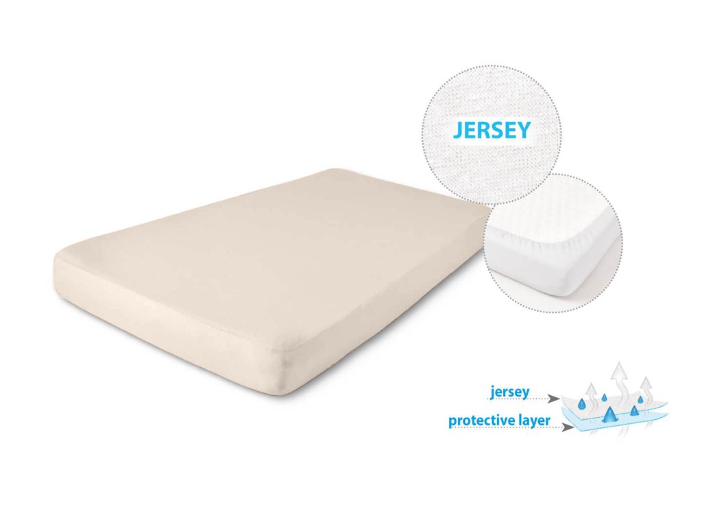 Nepremokavá plachta Babymatex Jersey120x60 cm béžová