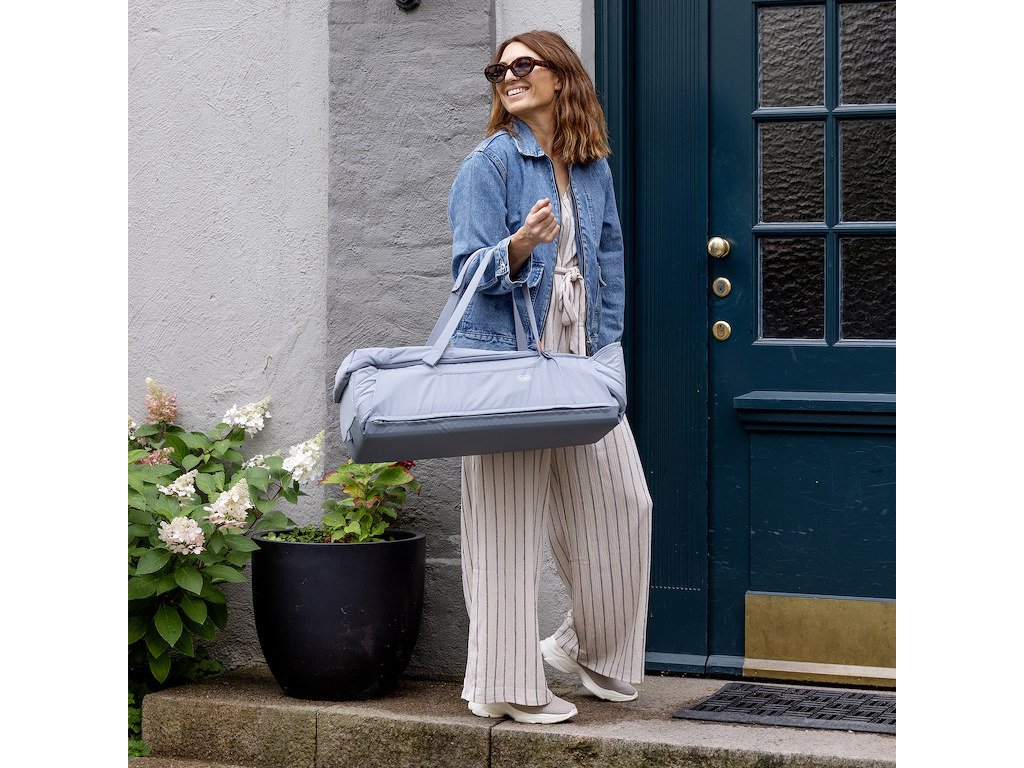 Prenosná taška na deti Voksi Carry Me Misty Blue leaf