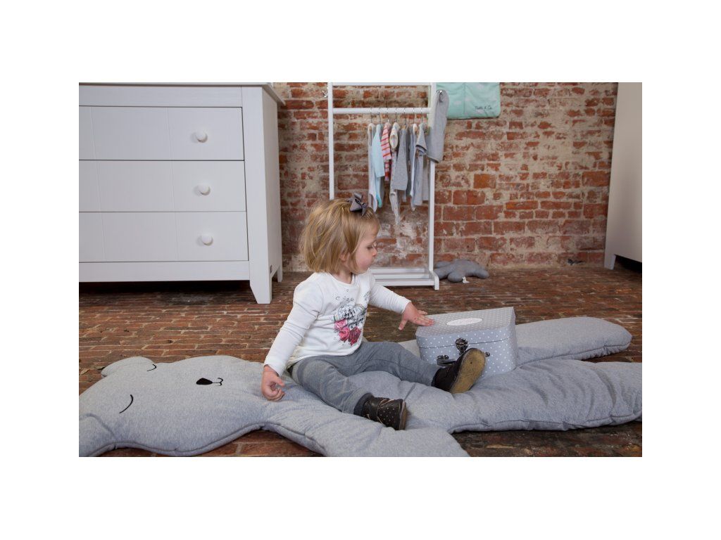 Hracia deka Childhome medveď Teddy Jersey Grey 150cm