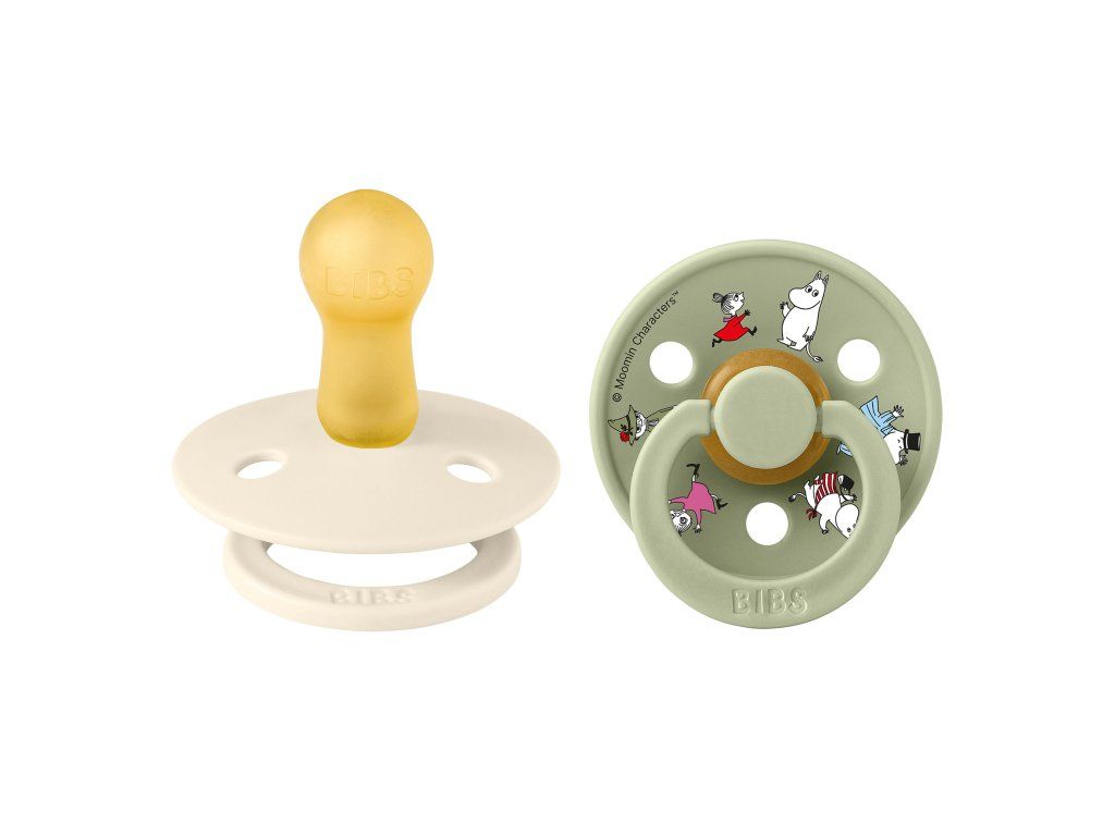 BIBS x Moomin Colour cumlíky, veľkosť 2 (2 ks) – Friends / Ivory mix