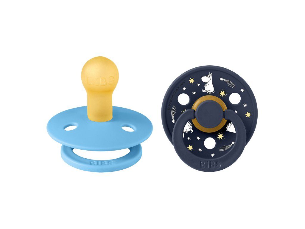 BIBS x Moomin Colour cumlíky, veľkosť 1 (2 ks) – Good night / Breeze mix