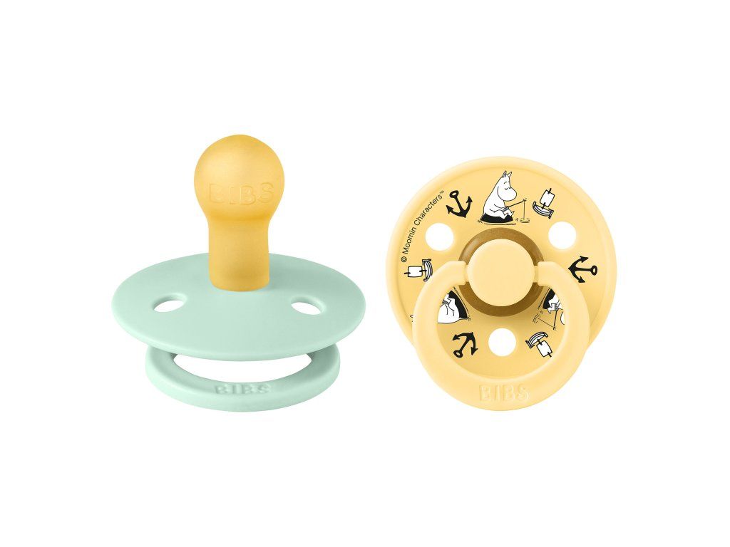 BIBS x Moomin Colour cumlíky, veľkosť 1 (2 ks) – Sailing nordic mint / Mix
