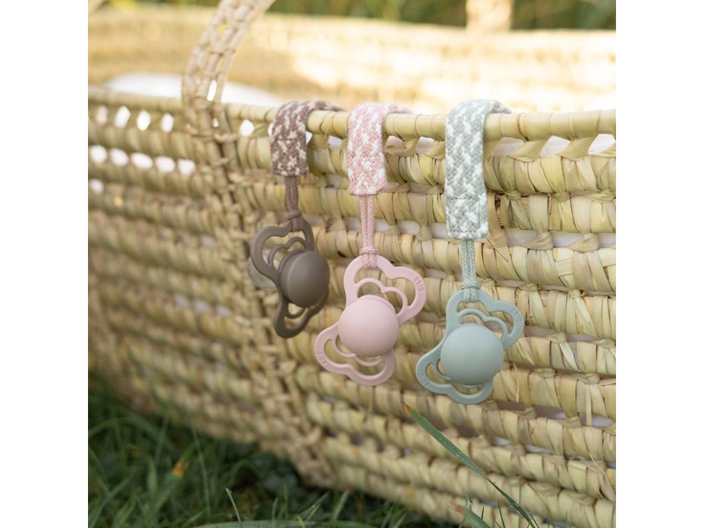 Klip na cumlík BIBS Paci Braid - Violet Sky/Mauve