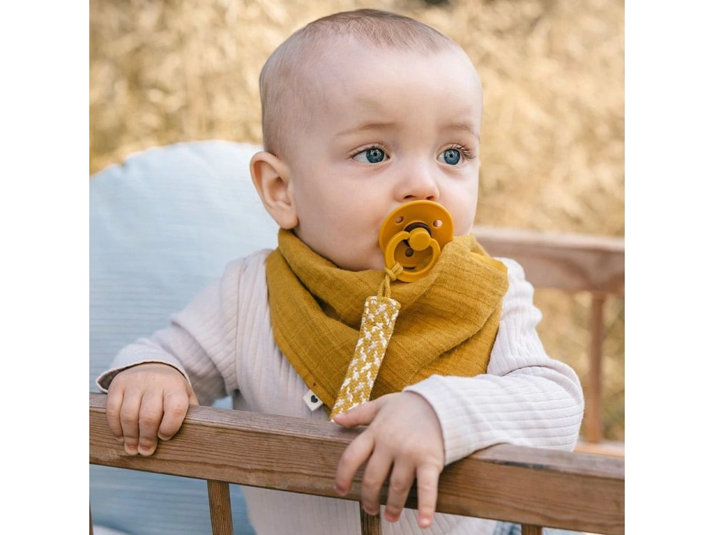Klip na cumlík BIBS Paci Braid - Pale Butter/Ivory