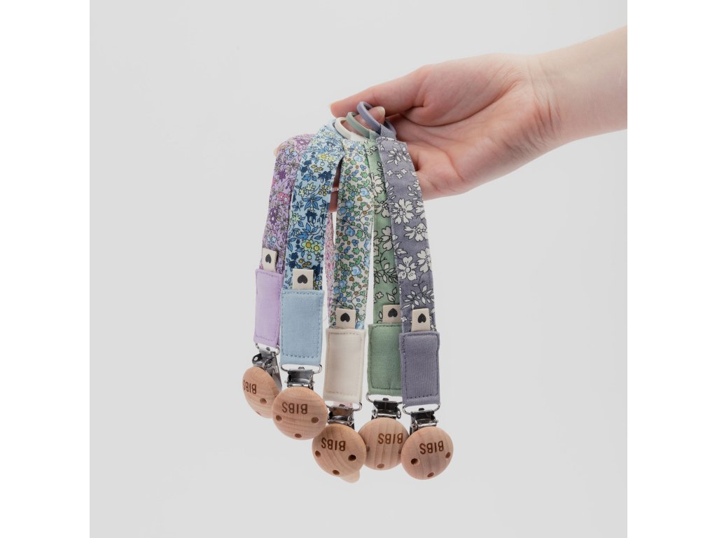 Klip na cumlík BIBS x LIBERTY - Fossil Grey