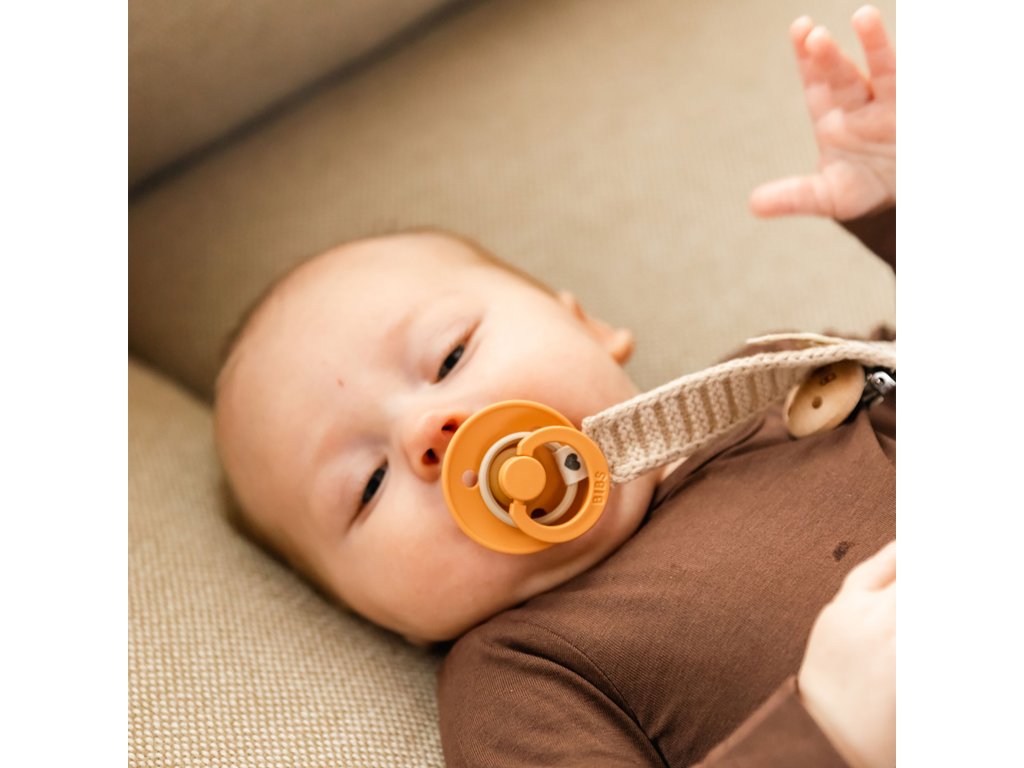 Pletený klip na cumlík BIBS - Ivory