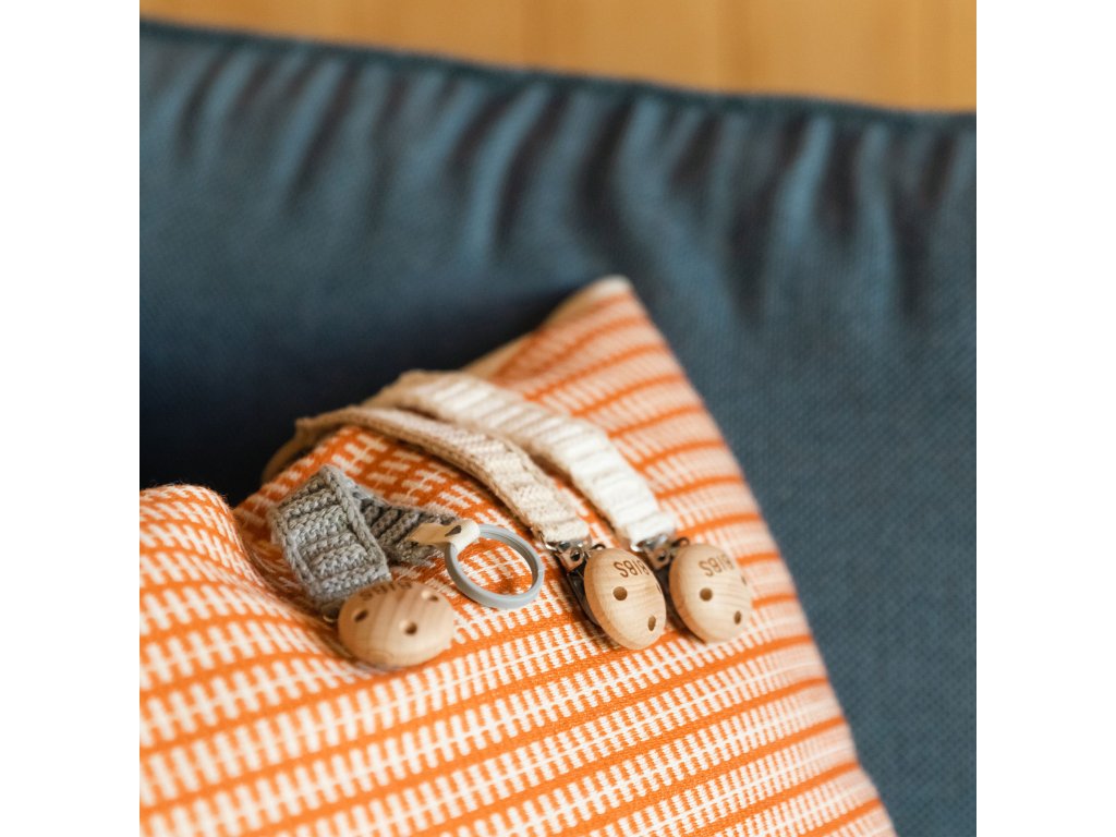 Pletený klip na cumlík BIBS - Vanilla