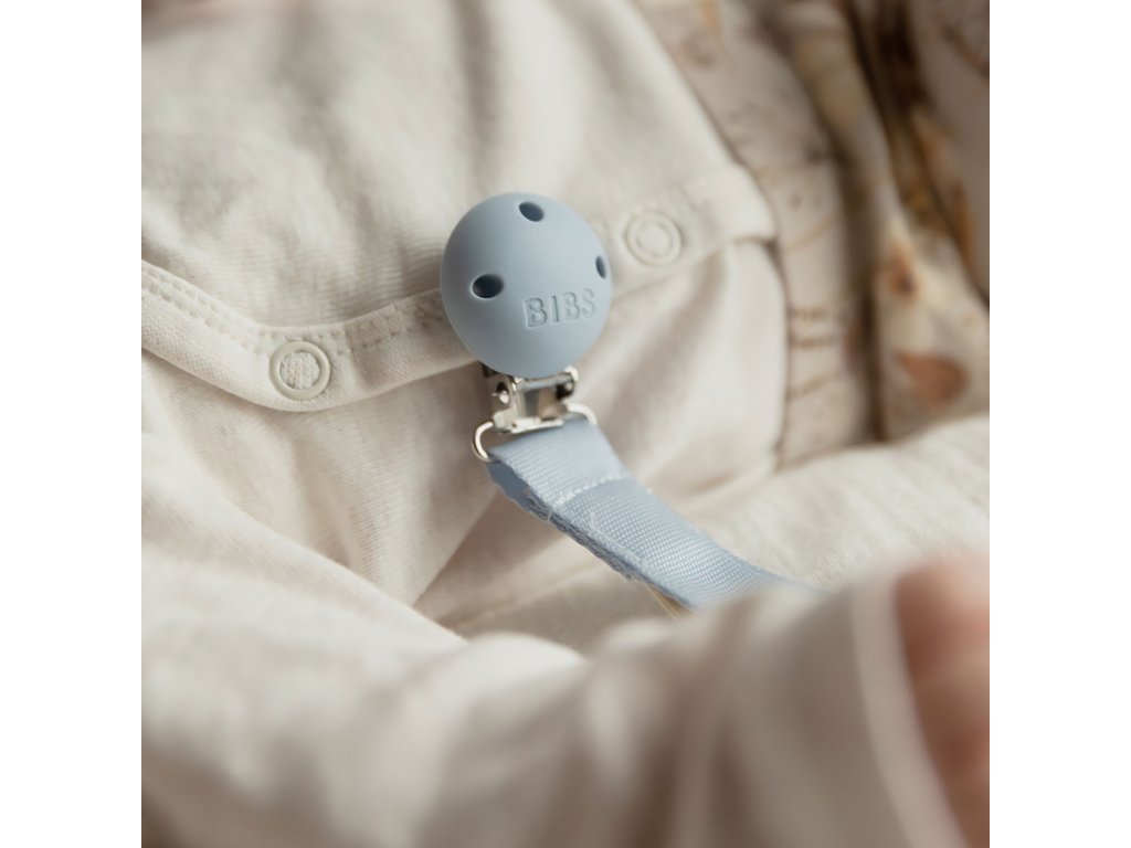 Klip na cumlík BIBS Ribbon Dusty Blue