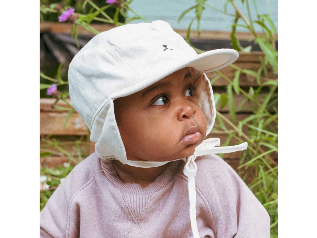 KiETLA OURS‘ON šiltovka s UV ochranou a ochranou krku - Natural