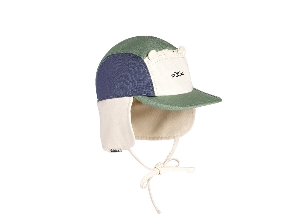 KiETLA LION šiltovka s UV ochranou a ochranou krku - Green Blue
