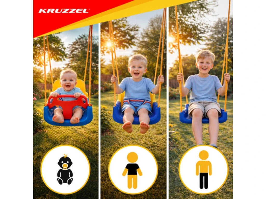 Kruzzel detská hojdačka modro-žltá