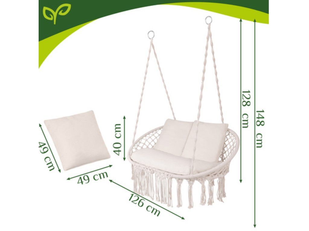 Dvojmiestne hojdacie kreslo | Cream