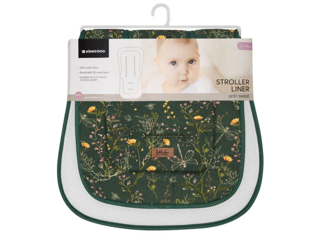 Sedacia podložka do kočíka KikkaBoo Sewcret Garden Green