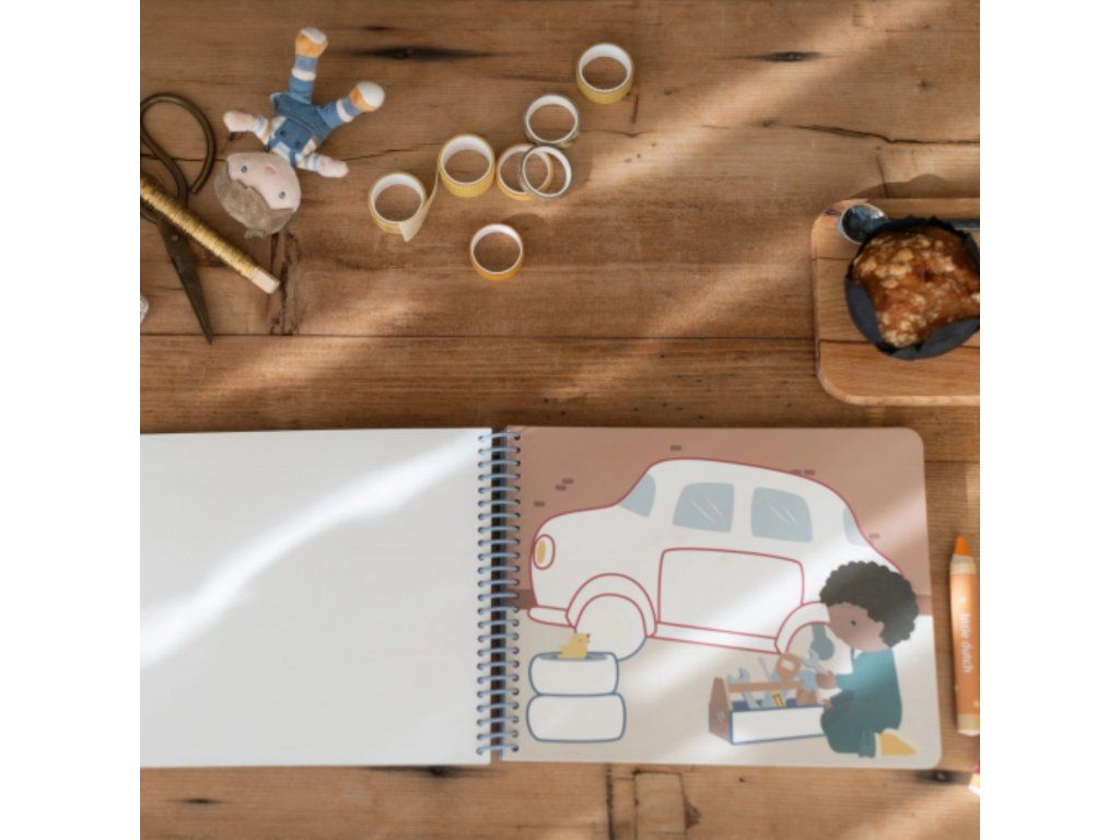 Little Dutch Omaľovánky s pastelkami Doprava Jim